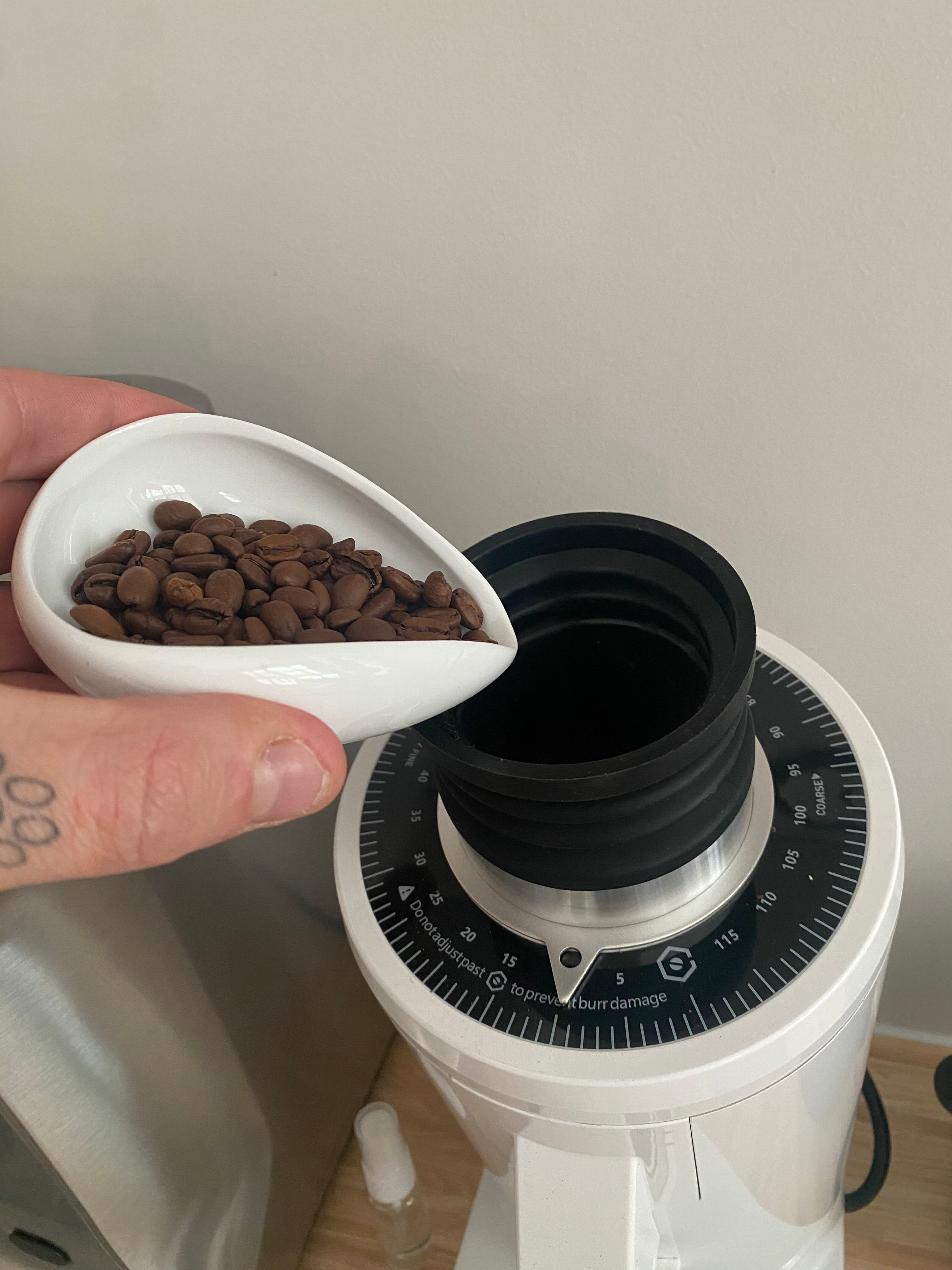 Brewedco Coffee Measuring Cup, ceramic bean measuring cup